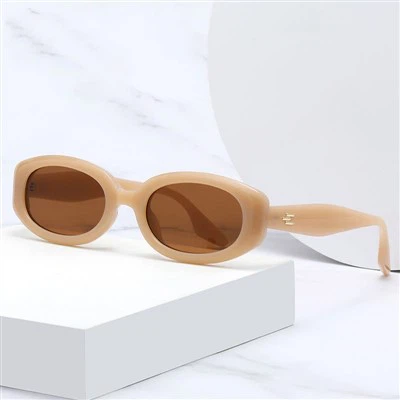 النظارات الشمسية البلاستيكية البيضاوية الصغيرة خمر