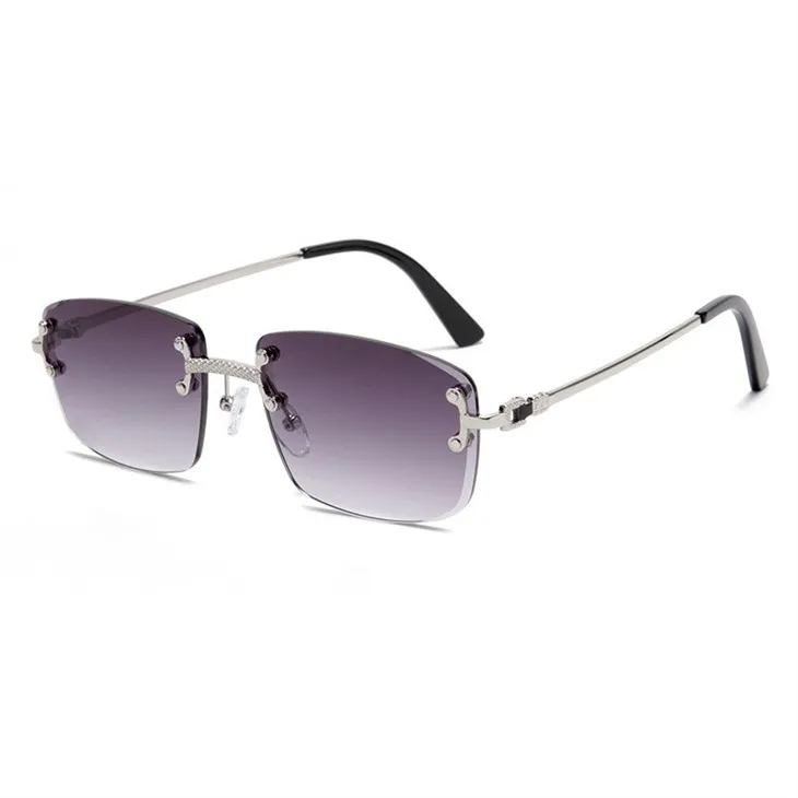 Square Rimless Metal Sunglasses